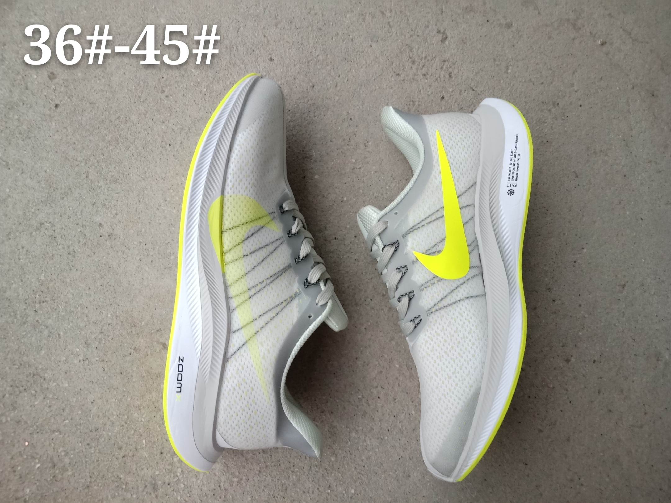 Women Nike Air Zoom Pegasus 35X Grey Yellow Shoes